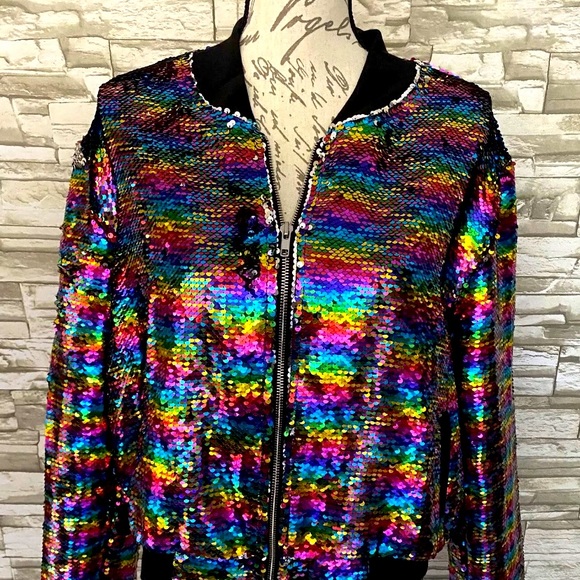 LuLaRoe Jackets & Blazers - NWT LuLaRoe elegant Stevie 🌈 sequin jacket